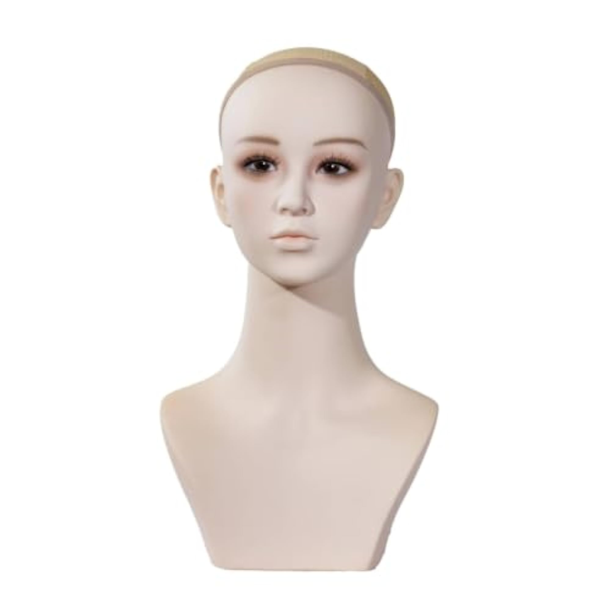 Flesh-Tone HairPC Mannequin Bust PVC Makeup Display Bust